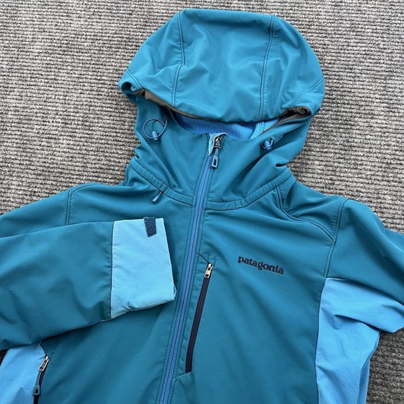 The North Face Jacket Women's Size Medium Blue Teal Fleece Polartec Hooded Zip - Picture 1 of 12